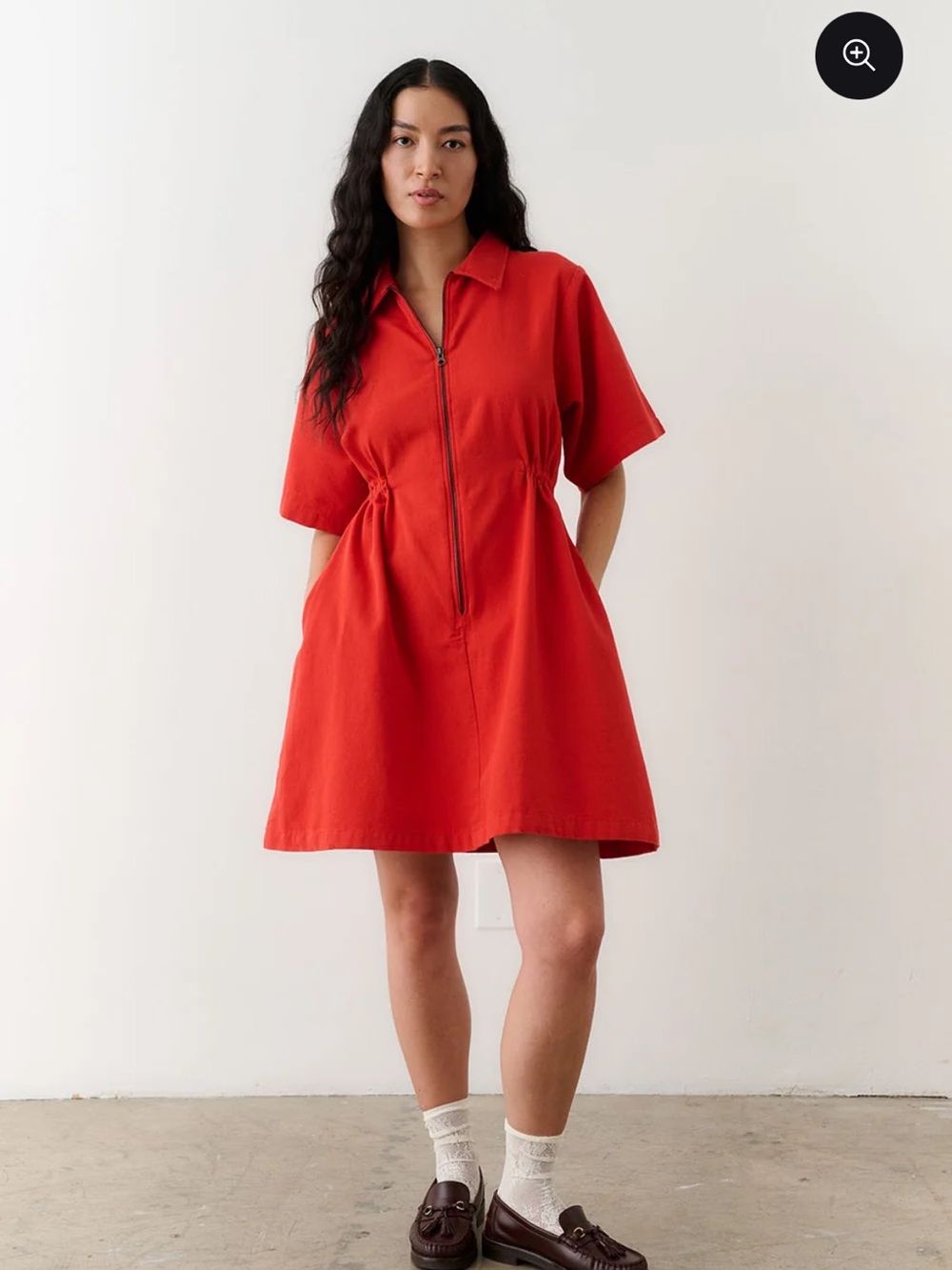 Noble Utility Dress Paprika Red Organic Cotton 1X